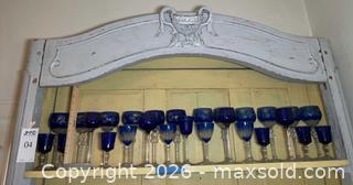 MaxSold Auction: Cobalt Blue and Clear Stemware Set  - Los Altos (California, USA) PARTNER MANAGED Estate Sale Online Auction - Almond Avenue