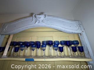 MaxSold Auction: Cobalt Blue and Clear Stemware Set  - Los Altos (California, USA) PARTNER MANAGED Estate Sale Online Auction - Almond Avenue