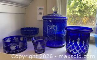 MaxSold Auction: Cobalt Blue Cut Crystal  - Los Altos (California, USA) PARTNER MANAGED Estate Sale Online Auction - Almond Avenue