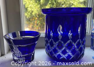 MaxSold Auction: Cobalt Blue Cut Crystal  - Los Altos (California, USA) PARTNER MANAGED Estate Sale Online Auction - Almond Avenue