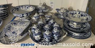 MaxSold Auction:  Creil et Montereau Serving Pieces - Los Altos (California, USA) PARTNER MANAGED Estate Sale Online Auction - Almond Avenue