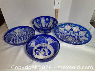 MaxSold Auction: Deep Blue Cut-to-Clear Glassware - Los Altos (California, USA) PARTNER MANAGED Estate Sale Online Auction - Almond Avenue