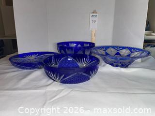 MaxSold Auction: Deep Blue Cut-to-Clear Glassware - Los Altos (California, USA) PARTNER MANAGED Estate Sale Online Auction - Almond Avenue