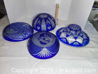 MaxSold Auction: Deep Blue Cut-to-Clear Glassware - Los Altos (California, USA) PARTNER MANAGED Estate Sale Online Auction - Almond Avenue
