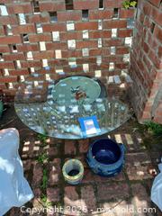 MaxSold Auction: Fishbowl Planter with Glass TableTop and 2 Smaller Pots - Los Altos (California, USA) PARTNER MANAGED Estate Sale Online Auction - Almond Avenue