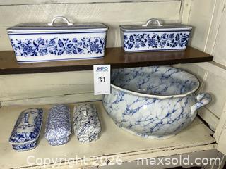 MaxSold Auction: Lidded Porcelain Containers & Footbath - Los Altos (California, USA) PARTNER MANAGED Estate Sale Online Auction - Almond Avenue