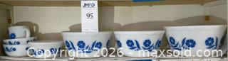MaxSold Auction: Milk Glass Cornflower Set - Los Altos (California, USA) PARTNER MANAGED Estate Sale Online Auction - Almond Avenue