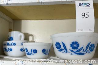 MaxSold Auction: Milk Glass Cornflower Set - Los Altos (California, USA) PARTNER MANAGED Estate Sale Online Auction - Almond Avenue