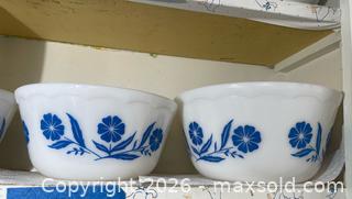 MaxSold Auction: Milk Glass Cornflower Set - Los Altos (California, USA) PARTNER MANAGED Estate Sale Online Auction - Almond Avenue