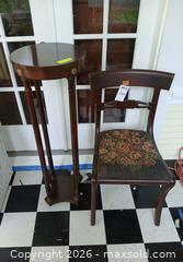 MaxSold Auction: Plant Stand and Chair - Los Altos (California, USA) PARTNER MANAGED Estate Sale Online Auction - Almond Avenue