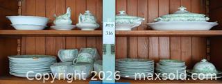 MaxSold Auction: The Florentine Green Johnson Bros China Set - Los Altos (California, USA) PARTNER MANAGED Estate Sale Online Auction - Almond Avenue