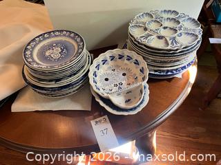 MaxSold Auction: The Transferware Treasure: Blue & White Multi-Piece Floral Set - Los Altos (California, USA) PARTNER MANAGED Estate Sale Online Auction - Almond Avenue