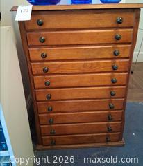 MaxSold Auction: Vintage Wooden Flat File Cabinet  - Los Altos (California, USA) PARTNER MANAGED Estate Sale Online Auction - Almond Avenue