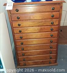 MaxSold Auction: Vintage Wooden Flat File Cabinet  - Los Altos (California, USA) PARTNER MANAGED Estate Sale Online Auction - Almond Avenue