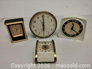 MaxSold Auction: Lot of 4 Vintage Mechanical Wind-Up Alarm Clocks - Irvine (California, USA) SELLER MANAGED Downsizing Online Auction - Jeronimo Road
