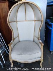 MaxSold Auction: Safavieh French Louis-Style Porter/Hooded Accent Chair - Irvine (California, USA) SELLER MANAGED Downsizing Online Auction - Jeronimo Road