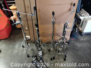 MaxSold Auction: Tama & DW Chrome Drum Hardware Set — Stands and Bass Pedal - Irvine (California, USA) SELLER MANAGED Downsizing Online Auction - Jeronimo Road