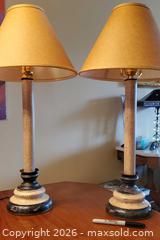 MaxSold Auction: set of two Pine Emporium matching side table lamps - Ottawa (Ontario, Canada) SELLER MANAGED Charity/Fundraising Online Auction - Pauline-Charron Place