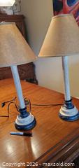 MaxSold Auction: set of two Pine Emporium matching side table lamps - Ottawa (Ontario, Canada) SELLER MANAGED Charity/Fundraising Online Auction - Pauline-Charron Place