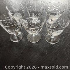 MaxSold Auction: Vintage Cornflower Lunch Plates, Sherry Glasses, Sorbet Glasses - Ottawa (Ontario, Canada) SELLER MANAGED Charity/Fundraising Online Auction - Pauline-Charron Place