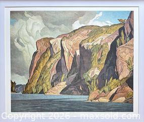 MaxSold Auction: Beautifully Framed "Bon Echo" Group of Seven Hand Signed Lithograph by A.J. Casson 24 x 30" with COA - Larger Size - Barrie (Ontario, Canada) PARTNER MANAGED Reseller Online Auction - Collier Street