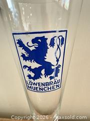 MaxSold Auction: Löwenbräu München Glass Pitcher with Pilsner Beer Glasses, 3-Pc - Dysart and Others (Ontario, Canada) SELLER MANAGED Downsizing Online Auction - Webb Circle