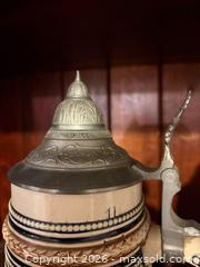 MaxSold Auction: Vintage German/Bavarian Stoneware Beer Steins with Pewter Lids - Dysart and Others (Ontario, Canada) SELLER MANAGED Downsizing Online Auction - Webb Circle
