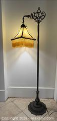 MaxSold Auction: Antique or Vintage Slag Glass Shade Iron Floor Lamp  - Oakville (Ontario, Canada) PARTNER MANAGED Estate Sale Online Auction - Lakeshore Road West