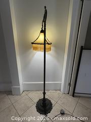 MaxSold Auction: Antique or Vintage Slag Glass Shade Iron Floor Lamp  - Oakville (Ontario, Canada) PARTNER MANAGED Estate Sale Online Auction - Lakeshore Road West