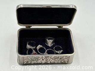 MaxSold Auction: Jewelry Box with 6 Rings.   - Oakville (Ontario, Canada) PARTNER MANAGED Estate Sale Online Auction - Lakeshore Road West