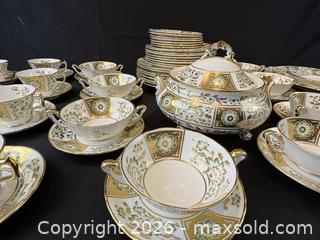 MaxSold Auction: Large Set of Royal Crown Derby "Green Derby Panel" Pattern English Bone China - Oakville (Ontario, Canada) PARTNER MANAGED Estate Sale Online Auction - Lakeshore Road West