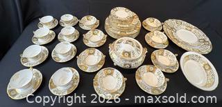 MaxSold Auction: Large Set of Royal Crown Derby "Green Derby Panel" Pattern English Bone China - Oakville (Ontario, Canada) PARTNER MANAGED Estate Sale Online Auction - Lakeshore Road West