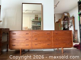 MaxSold Auction: MCM Teak Long Dresser with Detachable Companion Teak Mirror - Oakville (Ontario, Canada) PARTNER MANAGED Estate Sale Online Auction - Lakeshore Road West