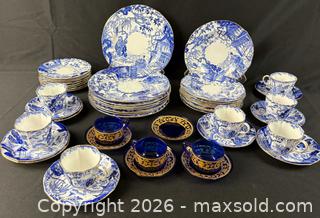 MaxSold Auction: Setting for 8 Royal Crown Derby "Blue Willow" Pattern with Additions - Oakville (Ontario, Canada) PARTNER MANAGED Estate Sale Online Auction - Lakeshore Road West