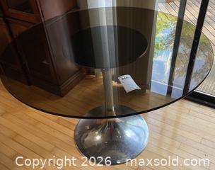 MaxSold Auction: MCM Round Glass Dining Table with Chrome Base C - Surrey (British Columbia, Canada) Estate Sale Online Auction - 88 Avenue