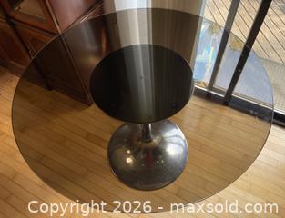 MaxSold Auction: MCM Round Glass Dining Table with Chrome Base C - Surrey (British Columbia, Canada) Estate Sale Online Auction - 88 Avenue