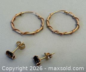 MaxSold Auction: (2) Pair 10K GOLD Earrings, Studs are TIGER EYE-Marked  - Toronto (Ontario, Canada) SELLER MANAGED Reseller Online Auction - Chesswood Drive