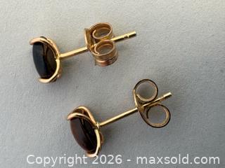 MaxSold Auction: (2) Pair 10K GOLD Earrings, Studs are TIGER EYE-Marked  - Toronto (Ontario, Canada) SELLER MANAGED Reseller Online Auction - Chesswood Drive
