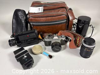 MaxSold Auction: CANON AE 1 Camera, CANON 310XL SUPER 8 Movie Camera, VIVITAR Flash, Lens, and More - Toronto (Ontario, Canada) SELLER MANAGED Reseller Online Auction - Chesswood Drive