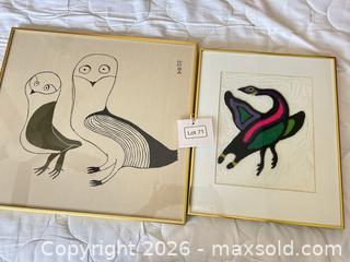 MaxSold Auction: Framed Textile/Embroidery Print in Gold Metal Frame - Milton (Ontario, Canada) SELLER MANAGED Downsizing Online Auction - Irving Terrace