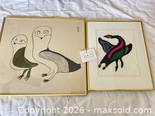 MaxSold Auction: Framed Textile/Embroidery Print in Gold Metal Frame - Milton (Ontario, Canada) SELLER MANAGED Downsizing Online Auction - Irving Terrace