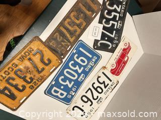 MaxSold Auction: Lot of 4-6 Ontario Metal License Plates, 1920s–1950s - Milton (Ontario, Canada) SELLER MANAGED Downsizing Online Auction - Irving Terrace