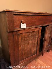 MaxSold Auction: Solid Oak Rustic Sideboard / Buffet with Drawer & Two Doors - Milton (Ontario, Canada) SELLER MANAGED Downsizing Online Auction - Irving Terrace