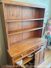 MaxSold Auction: Solid Wood Rustic Farmhouse Hutch in Medium Brown - Milton (Ontario, Canada) SELLER MANAGED Downsizing Online Auction - Irving Terrace