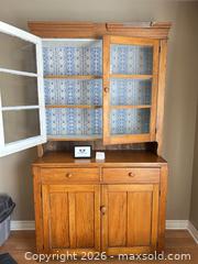 MaxSold Auction: Vintage Solid Wood Hutch Cabinet with Glass Display & Drawers - Milton (Ontario, Canada) SELLER MANAGED Downsizing Online Auction - Irving Terrace