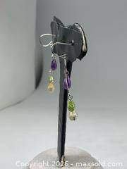 MaxSold Auction: 2g 14K White Gold Amethyst Peridot Citrine Dangle Earrings Briolette Drops - Toronto (Ontario, Canada) PARTNER MANAGED Downsizing Online Auction - Queen Street