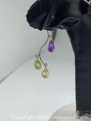 MaxSold Auction: 2g 14K White Gold Amethyst Peridot Citrine Dangle Earrings Briolette Drops - Toronto (Ontario, Canada) PARTNER MANAGED Downsizing Online Auction - Queen Street