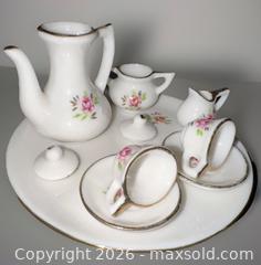 MaxSold Auction: Vintage England Victorian Inspired MINIATURE Porcelain TEA SET 10 Pieces Floral  - Ogden (New York, USA) SELLER MANAGED Downsizing Online Auction - West Avenue