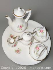 MaxSold Auction: Vintage England Victorian Inspired MINIATURE Porcelain TEA SET 10 Pieces Floral  - Ogden (New York, USA) SELLER MANAGED Downsizing Online Auction - West Avenue