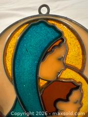 MaxSold Auction: Vintage Sun Catcher - Stained Glass look Mary Jesus Religious Christian  - Ogden (New York, USA) SELLER MANAGED Downsizing Online Auction - West Avenue